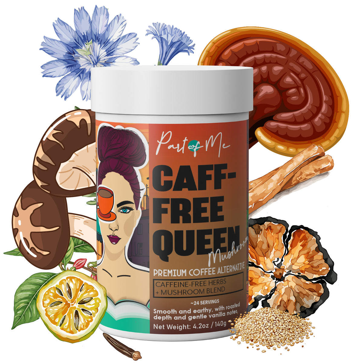 CAFF-FREE QUEEN GOURMET MUSHROOM ALTERNATIVE ORIGINAL